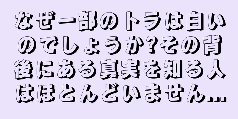 なぜ一部のトラは白いのでしょうか?その背後にある真実を知る人はほとんどいません...