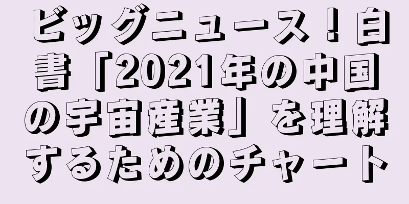 ビッグニュース！白書「2021年の中国の宇宙産業」を理解するためのチャート