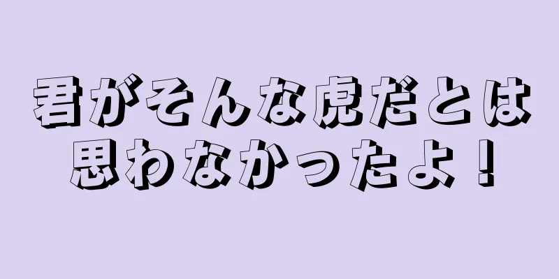 君がそんな虎だとは思わなかったよ！