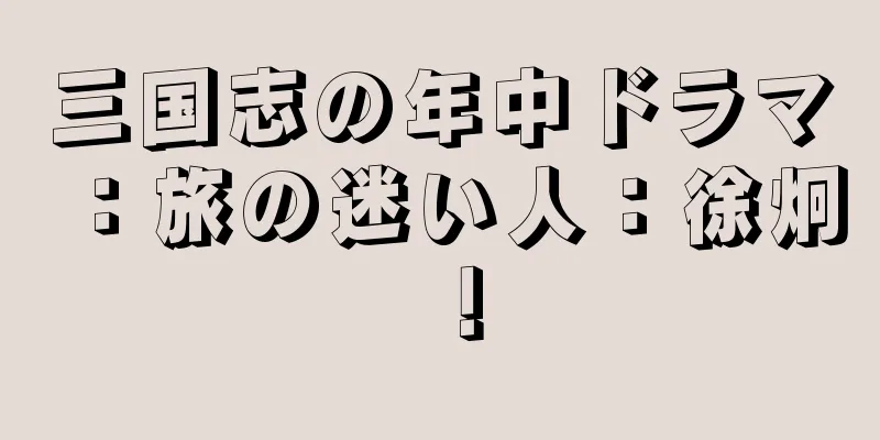 三国志の年中ドラマ：旅の迷い人：徐炯！