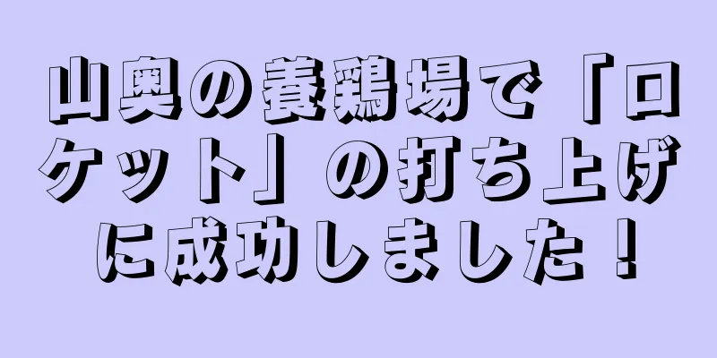 山奥の養鶏場で「ロケット」の打ち上げに成功しました！