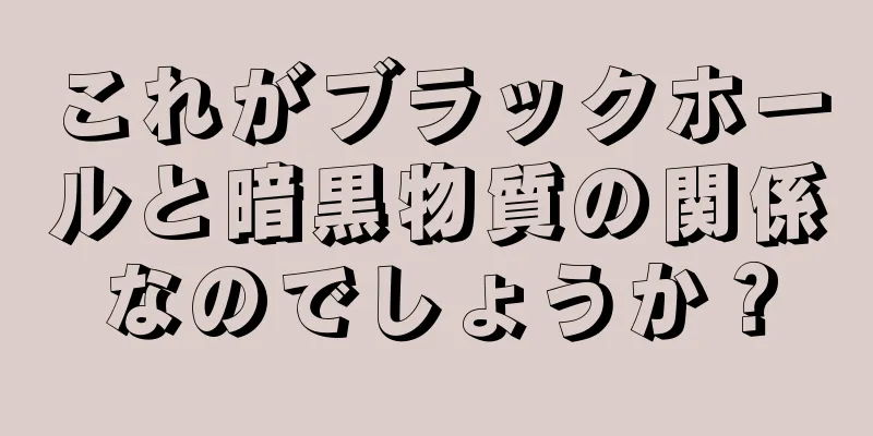 これがブラックホールと暗黒物質の関係なのでしょうか？