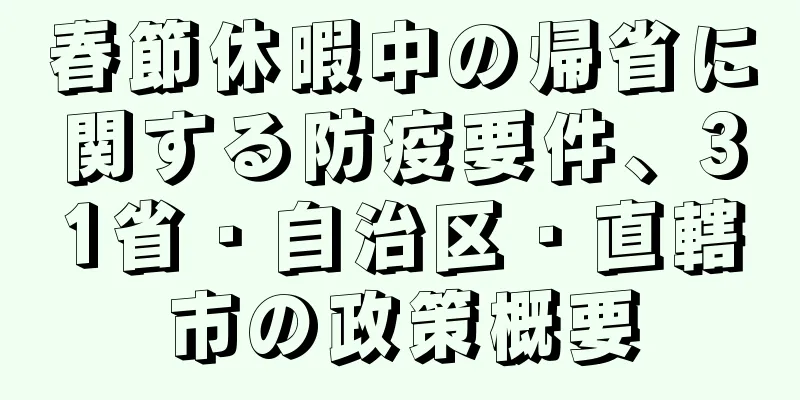 春節休暇中の帰省に関する防疫要件、31省・自治区・直轄市の政策概要