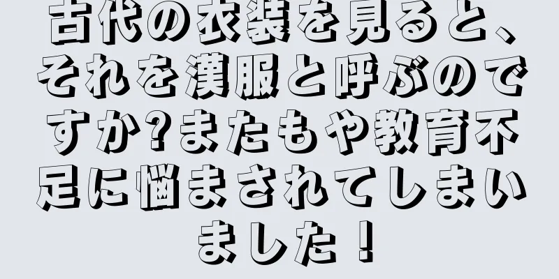 古代の衣装を見ると、それを漢服と呼ぶのですか?またもや教育不足に悩まされてしまいました！