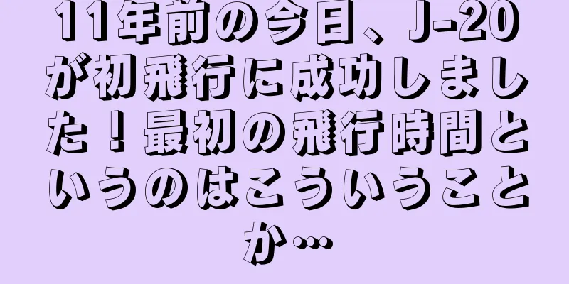 11年前の今日、J-20が初飛行に成功しました！最初の飛行時間というのはこういうことか…