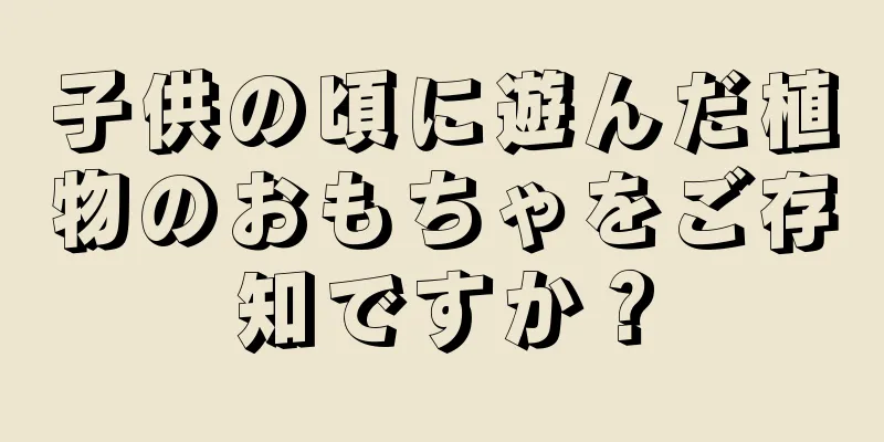 子供の頃に遊んだ植物のおもちゃをご存知ですか？