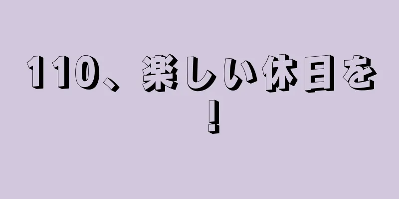 110、楽しい休日を！