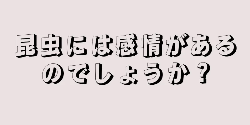 昆虫には感情があるのでしょうか？