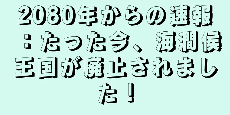 2080年からの速報：たった今、海澗侯王国が廃止されました！