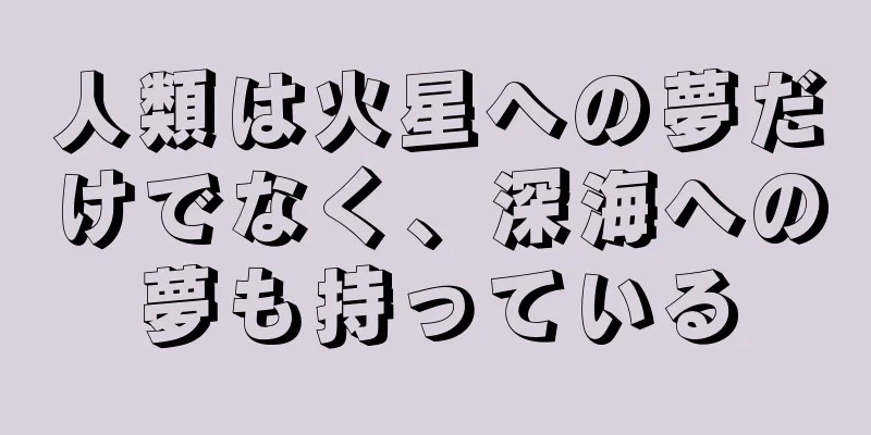 人類は火星への夢だけでなく、深海への夢も持っている