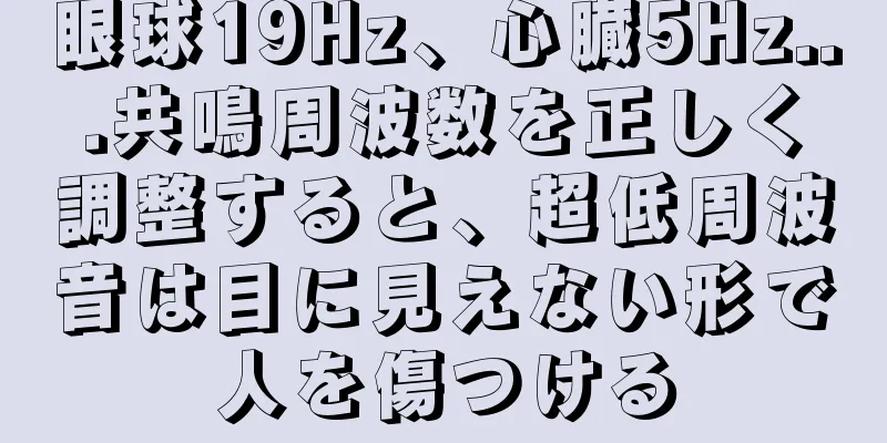 眼球19Hz、心臓5Hz...共鳴周波数を正しく調整すると、超低周波音は目に見えない形で人を傷つける