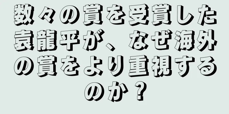 数々の賞を受賞した袁龍平が、なぜ海外の賞をより重視するのか？