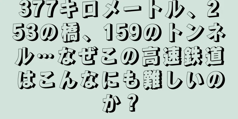377キロメートル、253の橋、159のトンネル…なぜこの高速鉄道はこんなにも難しいのか？