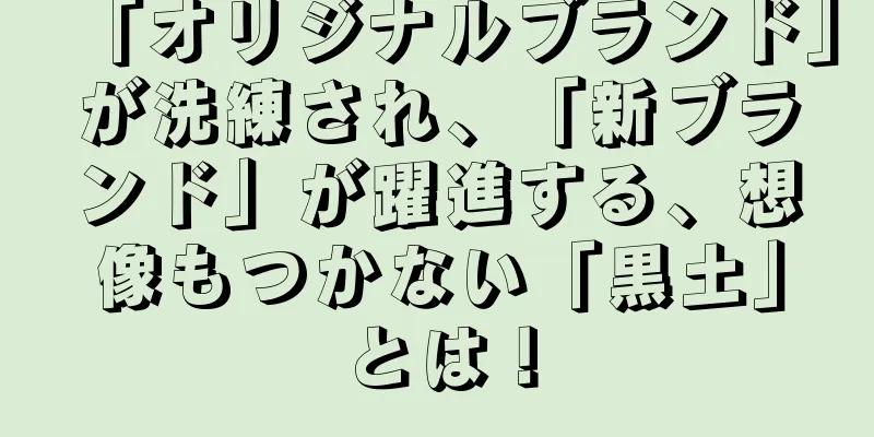 「オリジナルブランド」が洗練され、「新ブランド」が躍進する、想像もつかない「黒土」とは！