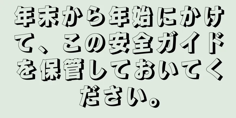年末から年始にかけて、この安全ガイドを保管しておいてください。