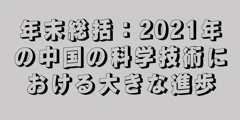 年末総括：2021年の中国の科学技術における大きな進歩