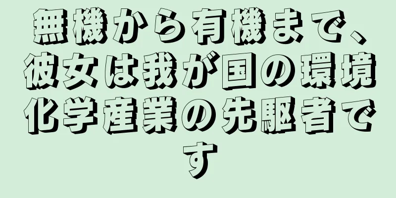 無機から有機まで、彼女は我が国の環境化学産業の先駆者です