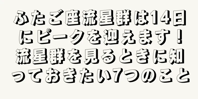 ふたご座流星群は14日にピークを迎えます！流星群を見るときに知っておきたい7つのこと