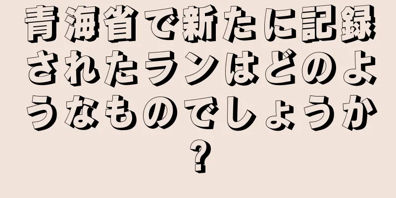 青海省で新たに記録されたランはどのようなものでしょうか?