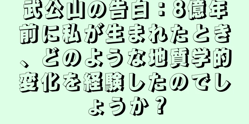 武公山の告白：8億年前に私が生まれたとき、どのような地質学的変化を経験したのでしょうか？
