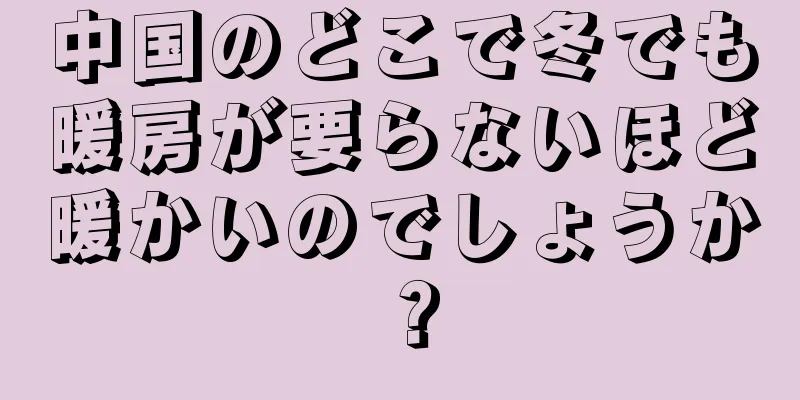 中国のどこで冬でも暖房が要らないほど暖かいのでしょうか？