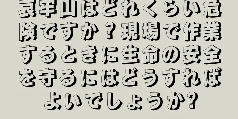 哀牢山はどれくらい危険ですか？現場で作業するときに生命の安全を守るにはどうすればよいでしょうか?