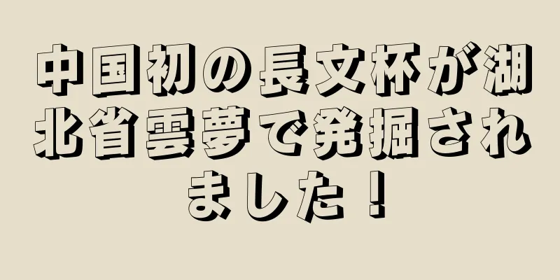 中国初の長文杯が湖北省雲夢で発掘されました！