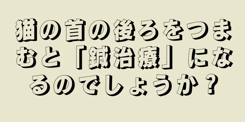 猫の首の後ろをつまむと「鍼治療」になるのでしょうか？