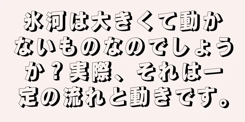 氷河は大きくて動かないものなのでしょうか？実際、それは一定の流れと動きです。