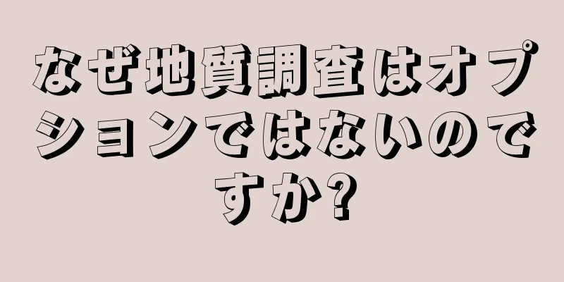 なぜ地質調査はオプションではないのですか?