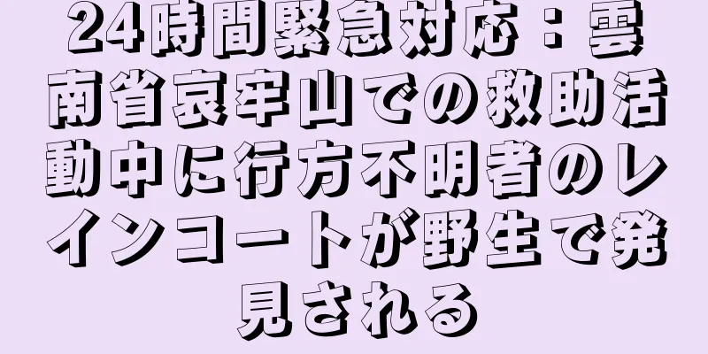 24時間緊急対応：雲南省哀牢山での救助活動中に行方不明者のレインコートが野生で発見される