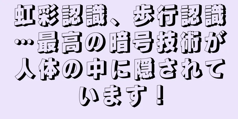 虹彩認識、歩行認識…最高の暗号技術が人体の中に隠されています！