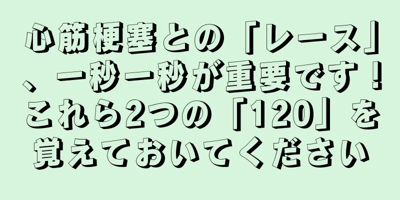 心筋梗塞との「レース」、一秒一秒が重要です！これら2つの「120」を覚えておいてください