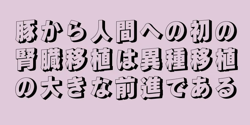豚から人間への初の腎臓移植は異種移植の大きな前進である