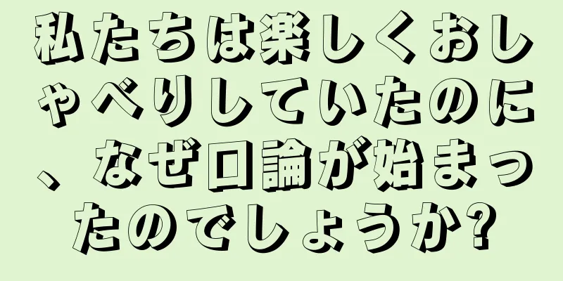 私たちは楽しくおしゃべりしていたのに、なぜ口論が始まったのでしょうか?