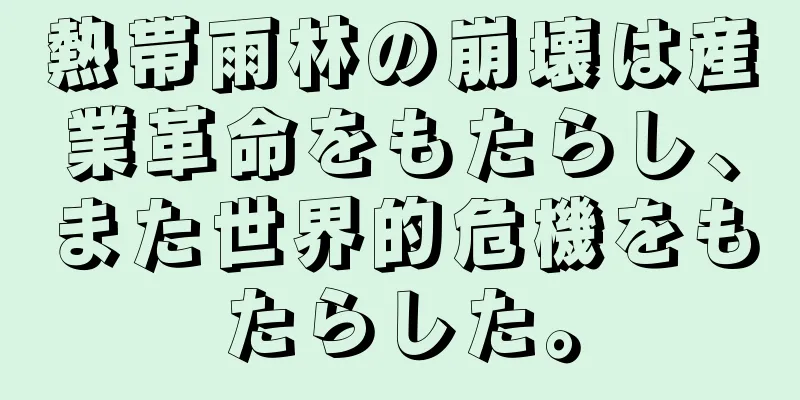 熱帯雨林の崩壊は産業革命をもたらし、また世界的危機をもたらした。