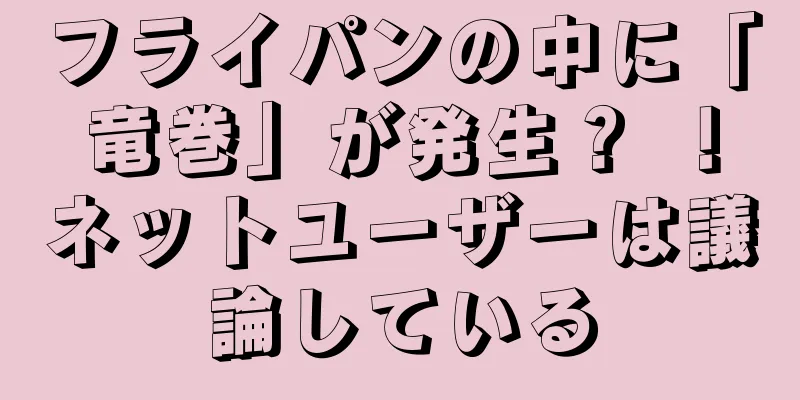 フライパンの中に「竜巻」が発生？ ！ネットユーザーは議論している