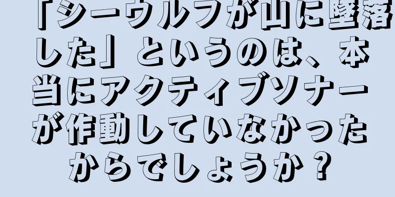 「シーウルフが山に墜落した」というのは、本当にアクティブソナーが作動していなかったからでしょうか？
