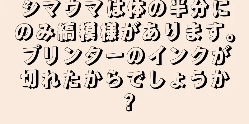 シマウマは体の半分にのみ縞模様があります。プリンターのインクが切れたからでしょうか？