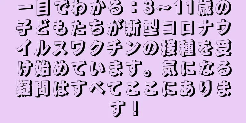一目でわかる：3～11歳の子どもたちが新型コロナウイルスワクチンの接種を受け始めています。気になる疑問はすべてここにあります！