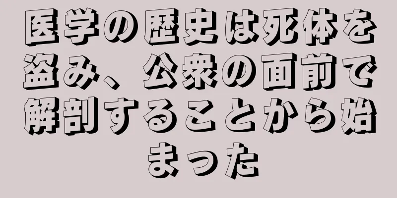 医学の歴史は死体を盗み、公衆の面前で解剖することから始まった