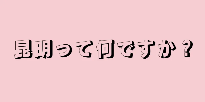 昆明って何ですか？