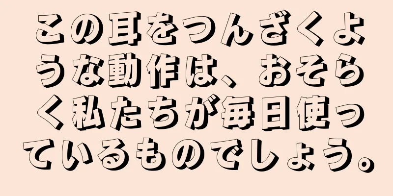 この耳をつんざくような動作は、おそらく私たちが毎日使っているものでしょう。