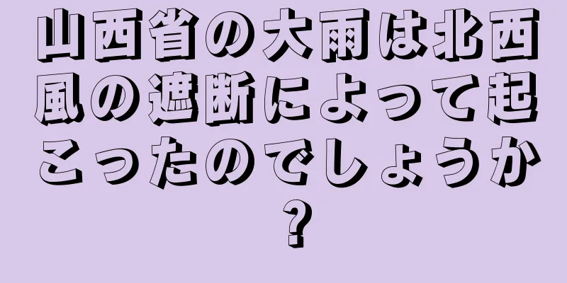 山西省の大雨は北西風の遮断によって起こったのでしょうか？