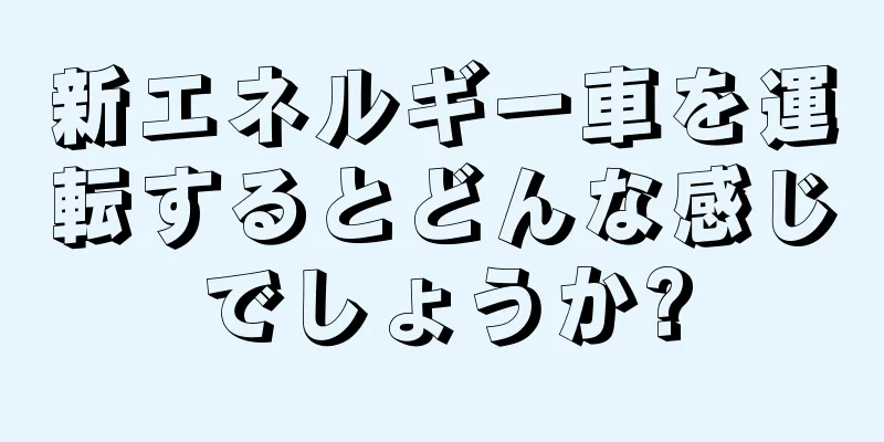 新エネルギー車を運転するとどんな感じでしょうか?