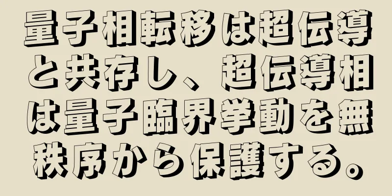 量子相転移は超伝導と共存し、超伝導相は量子臨界挙動を無秩序から保護する。