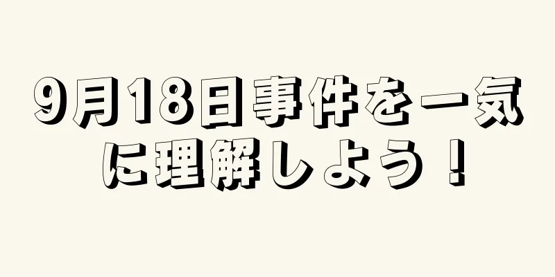 9月18日事件を一気に理解しよう！