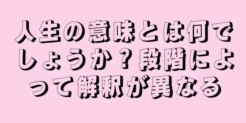人生の意味とは何でしょうか？段階によって解釈が異なる