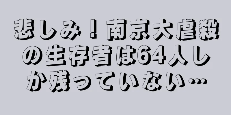 悲しみ！南京大虐殺の生存者は64人しか残っていない…