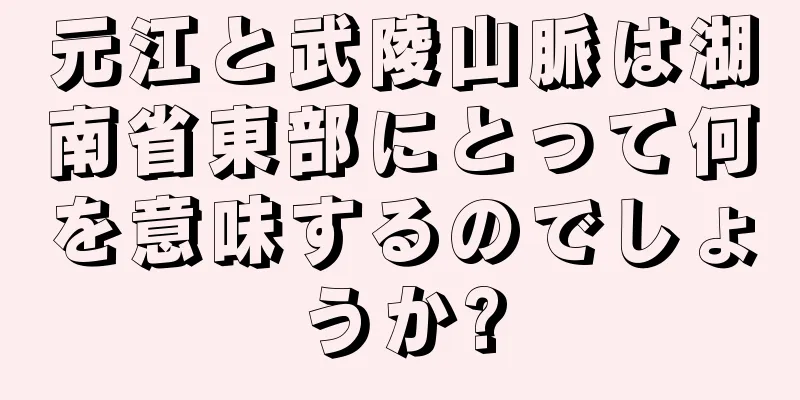 元江と武陵山脈は湖南省東部にとって何を意味するのでしょうか?